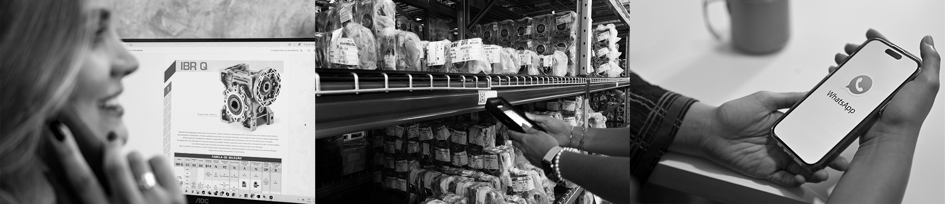 Operário à esquerda e operária à direita estindo uniforme da empresa e equipamento de segurança